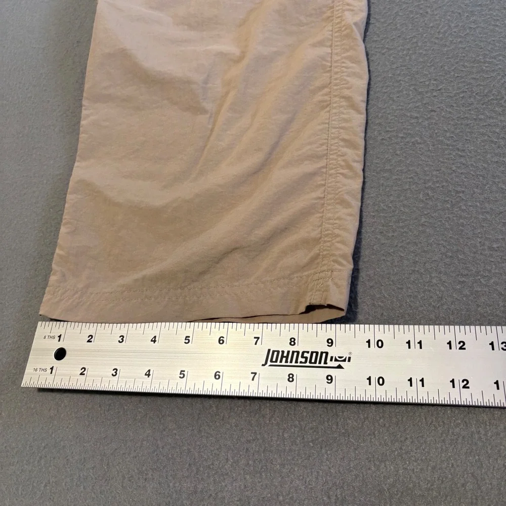 The North Face Convertible Cargo Pants Mens XL 38x34 Khaki Hiking Zip Off Nylon